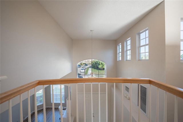 interior space with hardwood / wood-style flooring