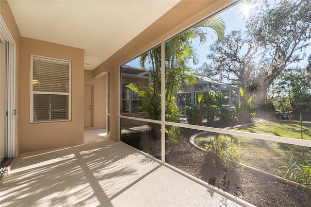 view of unfurnished sunroom