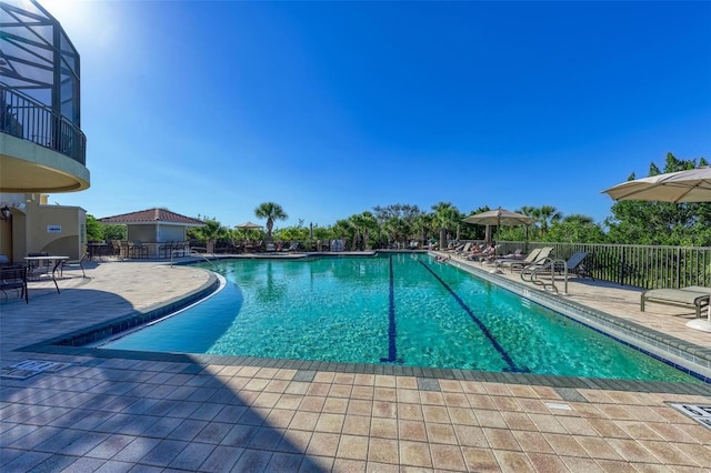 view of pool with a patio