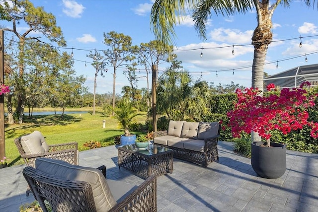 view of patio / terrace with an outdoor living space