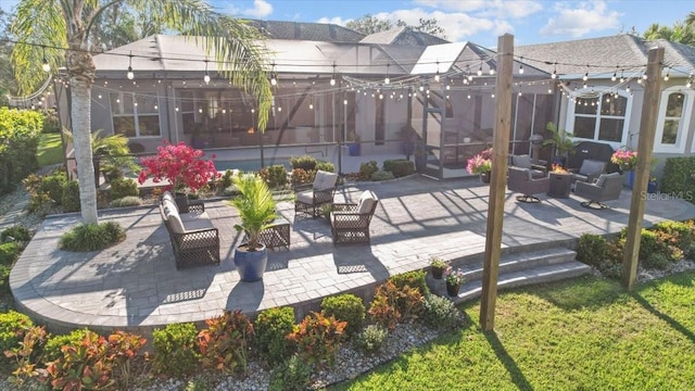 view of patio with an outdoor living space