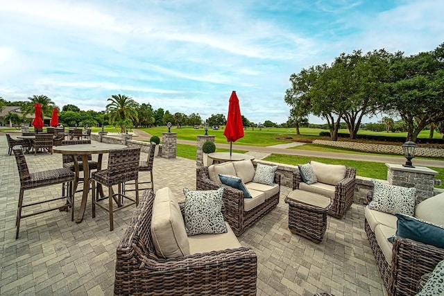 view of patio featuring outdoor lounge area