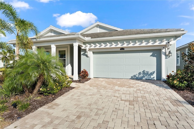 view of front facade with a garage