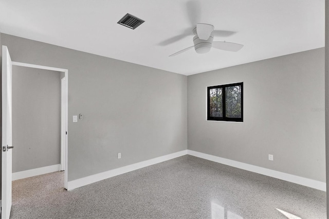 spare room featuring ceiling fan