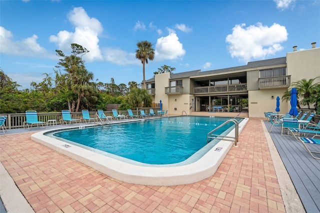 view of pool with a patio area