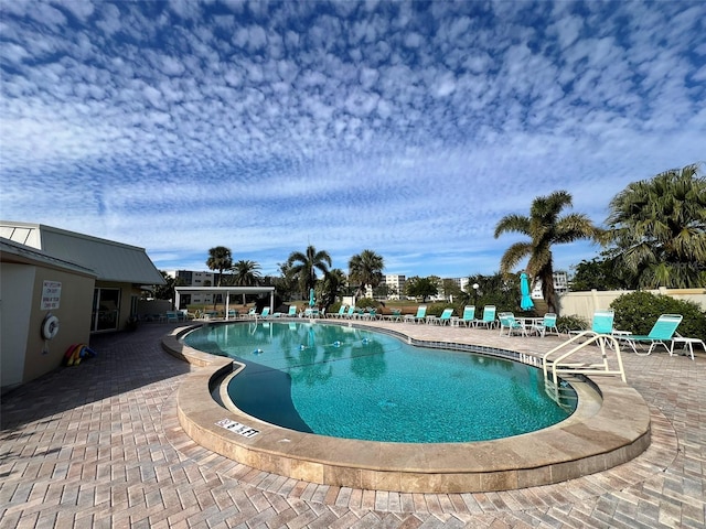 view of pool with a patio area