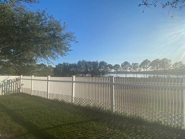 view of yard with a water view