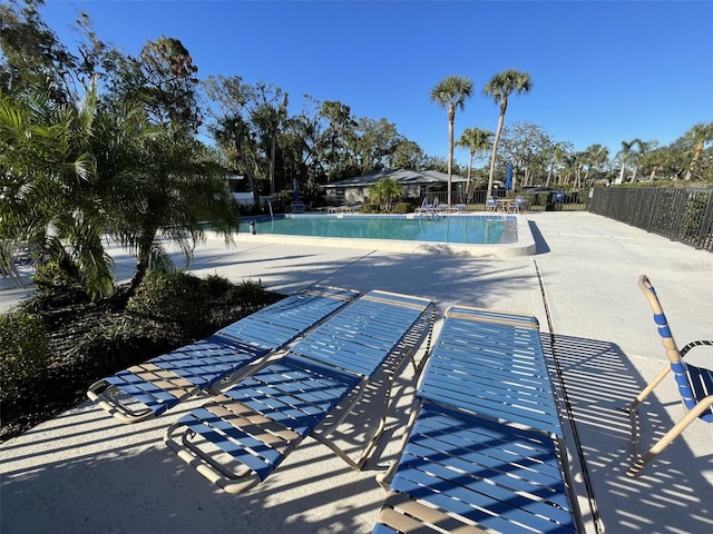 view of pool featuring a patio