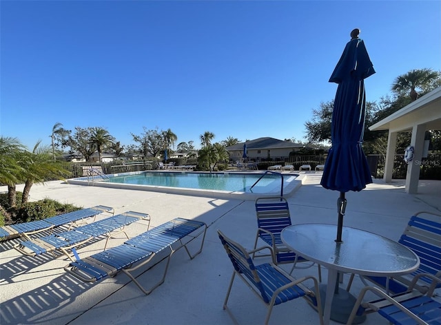 view of pool featuring a patio area