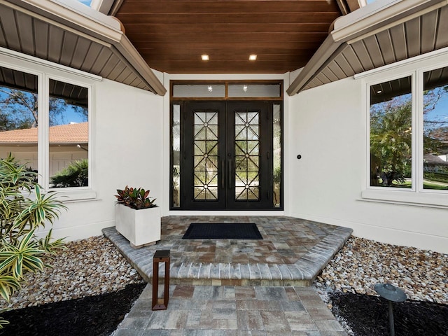 entrance to property with french doors