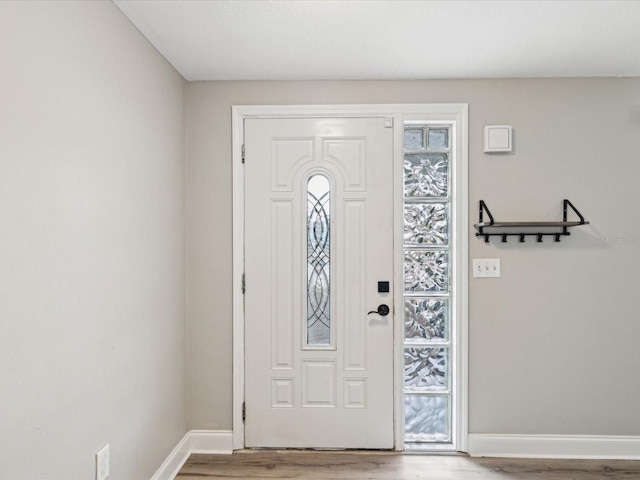 entrance foyer with wood-type flooring