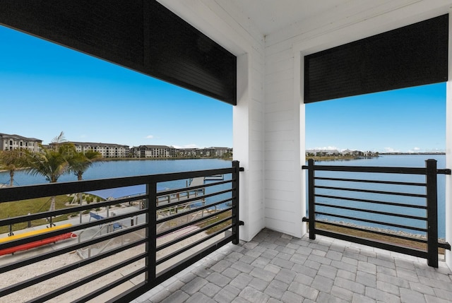 balcony with a water view