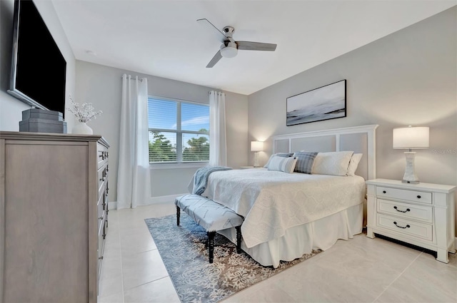 bedroom featuring ceiling fan