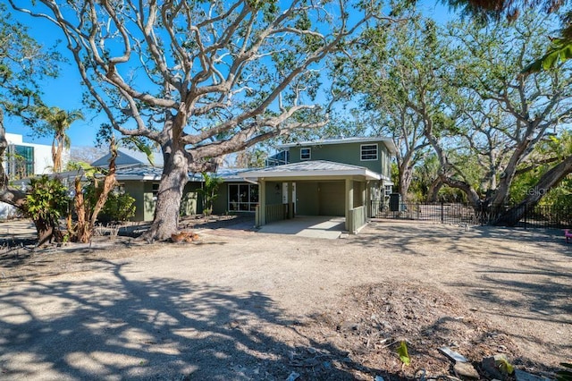 view of front of home with a patio