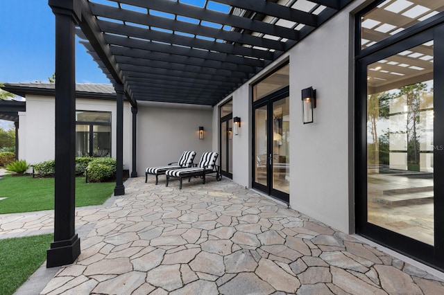 view of patio with a pergola