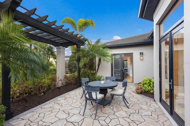 view of patio with a pergola