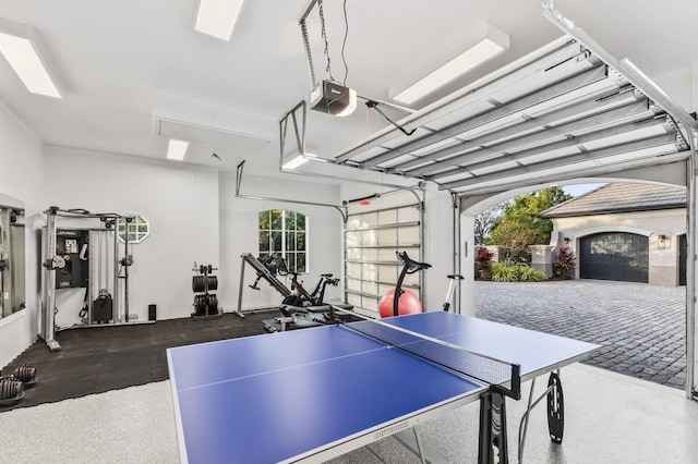 game room with a wealth of natural light