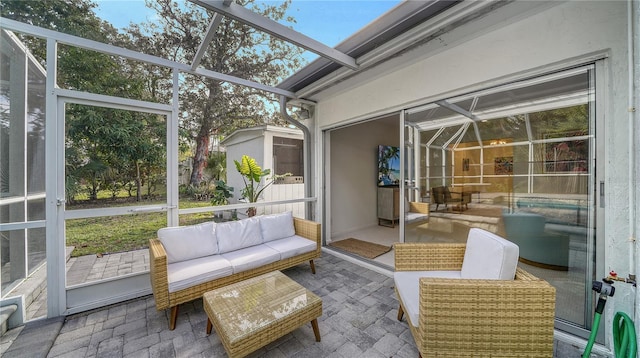 view of sunroom