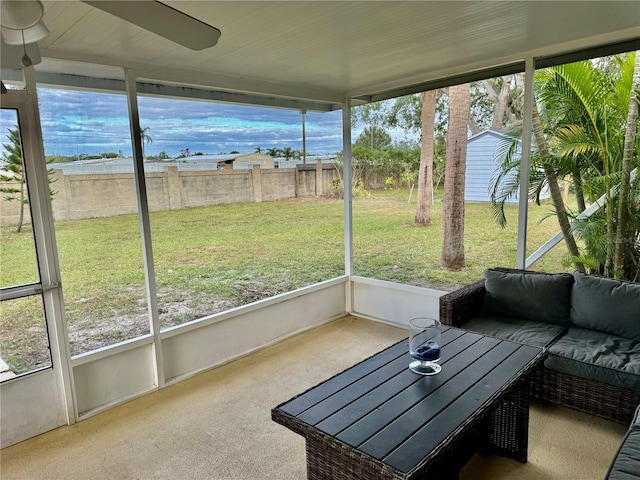 view of sunroom