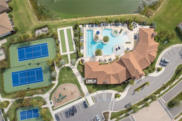 20296 Bandera Pl, Venice, FL 34293 - aerial view of property and surrounding area featuring a pool
