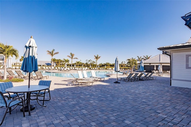 view of pool with a patio area