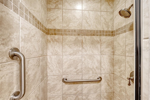 interior details with tiled shower