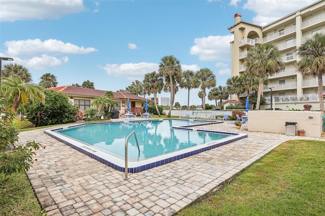 view of pool featuring a patio area