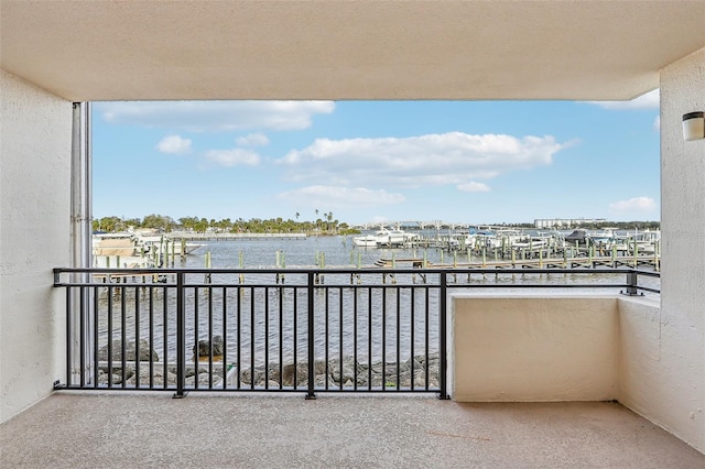 balcony with a water view