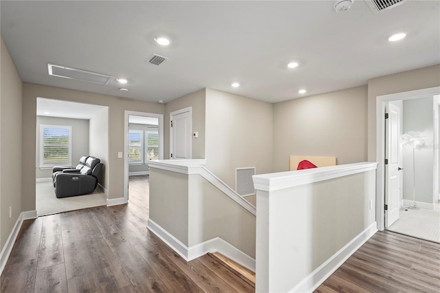 hall featuring hardwood / wood-style floors