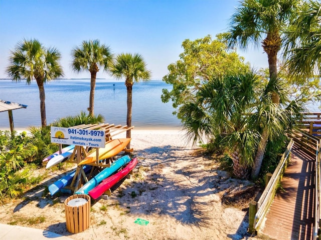 view of home's community featuring a water view