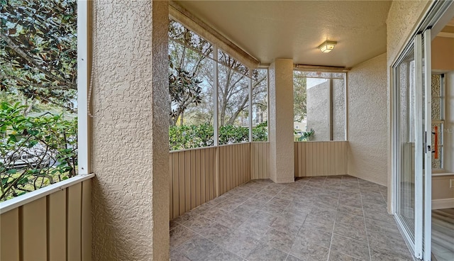 view of unfurnished sunroom