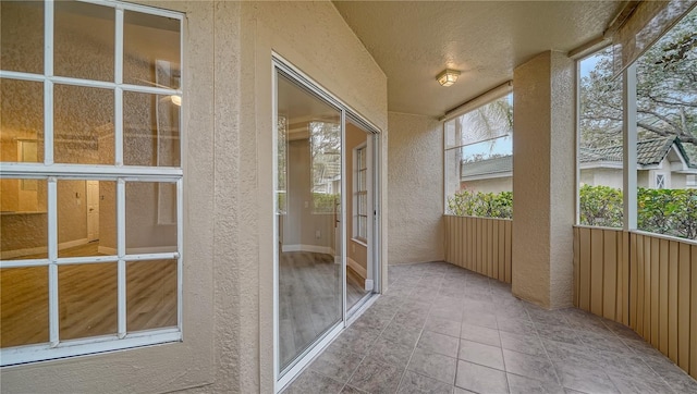 view of unfurnished sunroom