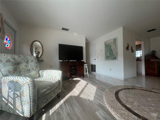 view of tiled living room