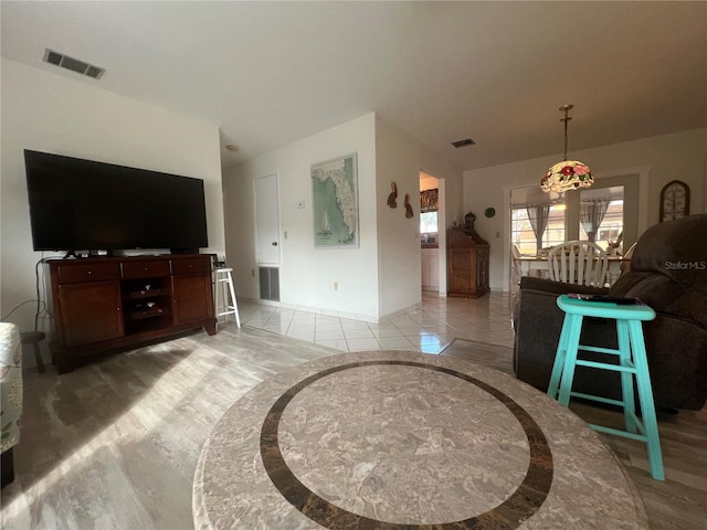 view of tiled living room