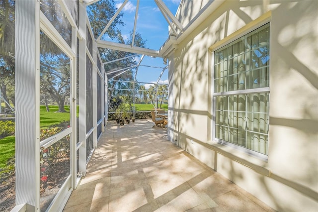 view of unfurnished sunroom