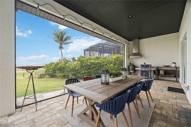 view of patio / terrace with area for grilling