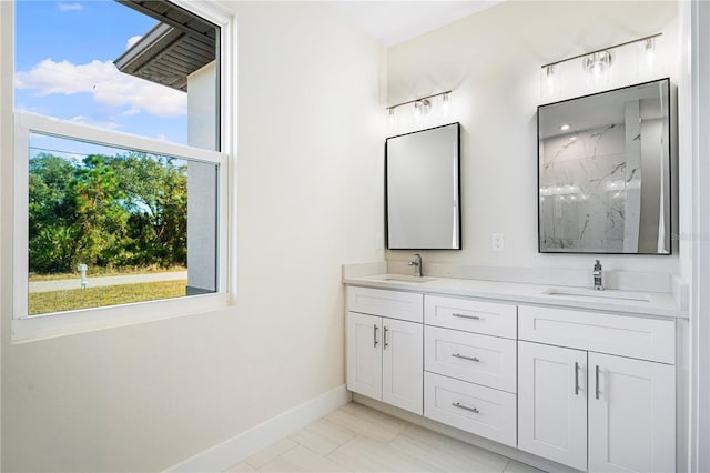 bathroom featuring vanity and tile patterned floors