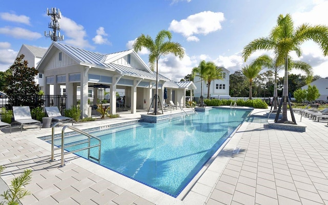 view of pool featuring a patio