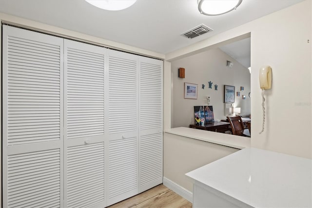 interior space featuring light wood-type flooring