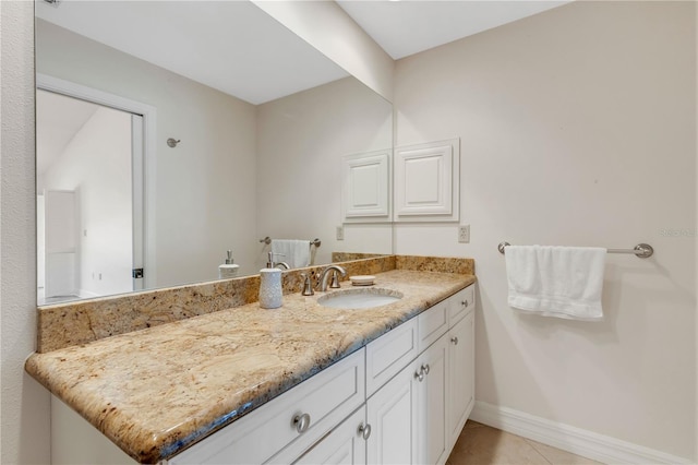 bathroom featuring vanity and tile patterned flooring