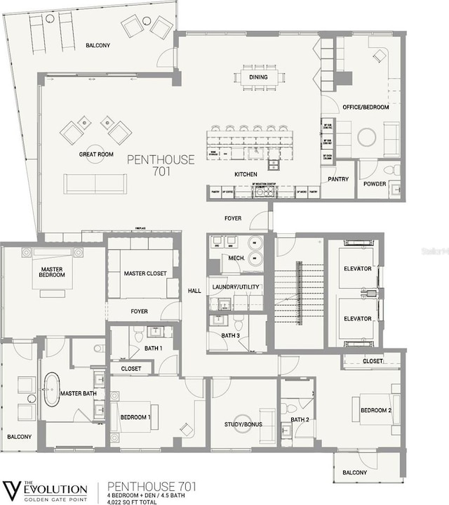 111 Golden Gate Pt Unit 701Ph, Sarasota, FL 34236 - plan