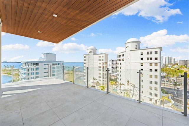 111 Golden Gate Pt Unit 701Ph, Sarasota, FL 34236 - balcony with a water view and a view of city