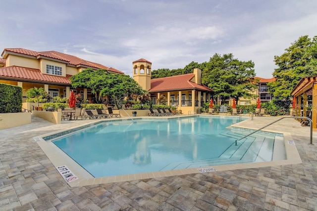 view of pool with a patio