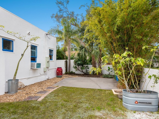 view of yard featuring a patio and cooling unit