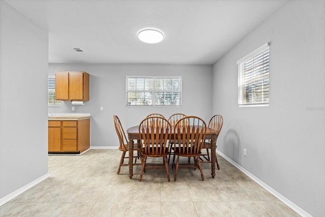 dining space with a wealth of natural light