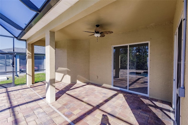 view of patio / terrace with ceiling fan