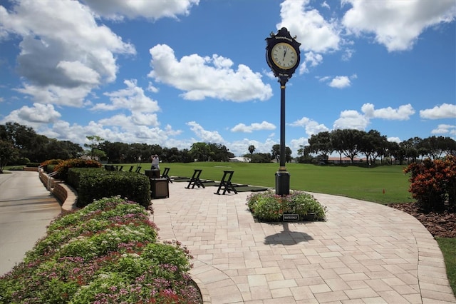 view of community with a lawn