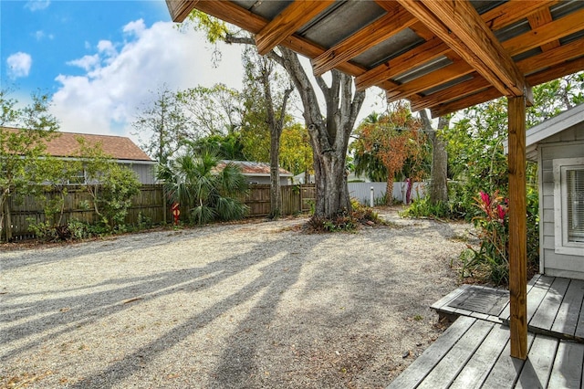 view of yard featuring a deck