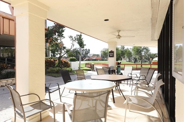 view of patio with ceiling fan