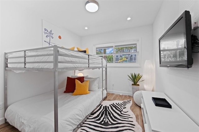 bedroom featuring light hardwood / wood-style floors